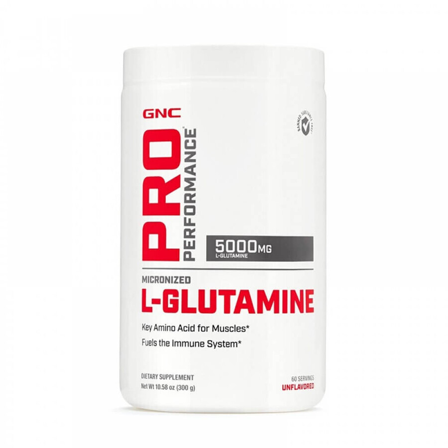 Gnc Pro Performance Mikronisiertes L-Glutamin 5000 Mg, Mikronisiertes L-Glutamin-Pulver Geschmacksneutral, 300 G