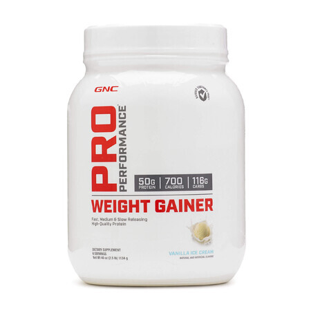 Gnc Pro Performance Weight Gainer, formule protéinée pour la prise de poids avec saveur de vanille, 1134 g