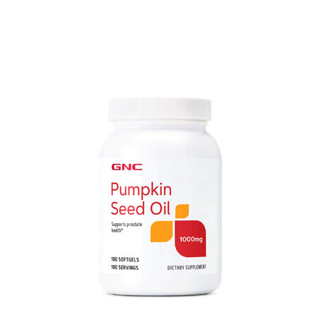 Gnc Pumpkin Seed Oil 1000 Mg, Huile de Pépins de Courge, 100 Cps