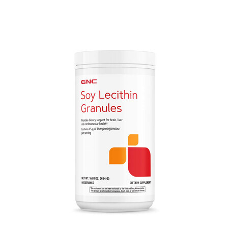 Gnc Soy Lecithin Granules, Granules de lécithine de soja, 454 grammes