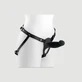 H3 Strap-on mic, vibrator, cu corp gol, din silicon, cu ham – Negru