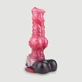 Dildo uriaș din silicon în formă de lup cu blană, 27 x 9,5 cm - Roșu