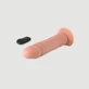 Vibrator realist din silicon cu telecomandă R1 și ventuză - Culoare carne
