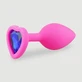 Anal Collection: Plug anal mic din silicon cu bijuterie în formă de inimă – roz/albastru