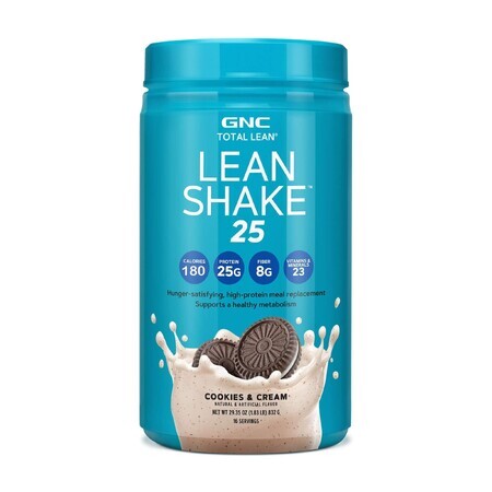 Gnc Total Lean Lean Shake 25, Shake protéiné au goût de biscuit et de crème fouettée, 832 g