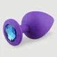 Anal Collection: Plug anal mare din silicon cu bijuterie rotundă - Violet/Albastru deschis