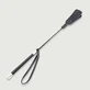 Crop en cuir avec corps renforcé et double embout, 65,5 cm - Noir