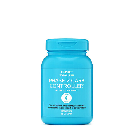 Gnc Total Lean Phase 2 Carb Controller, Contrôle des Glucides, 120 Cps