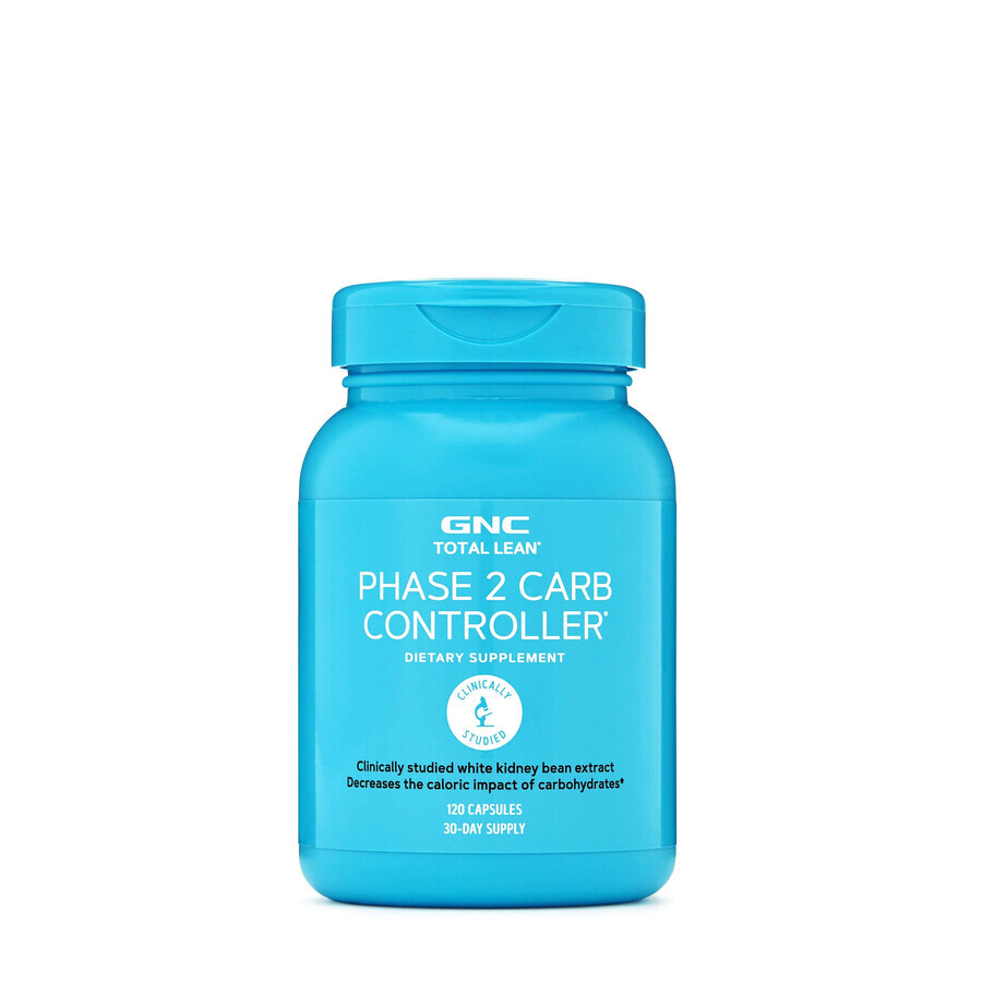 Gnc Total Lean Phase 2 Carb Controller, Contrôle des Glucides, 120 Cps