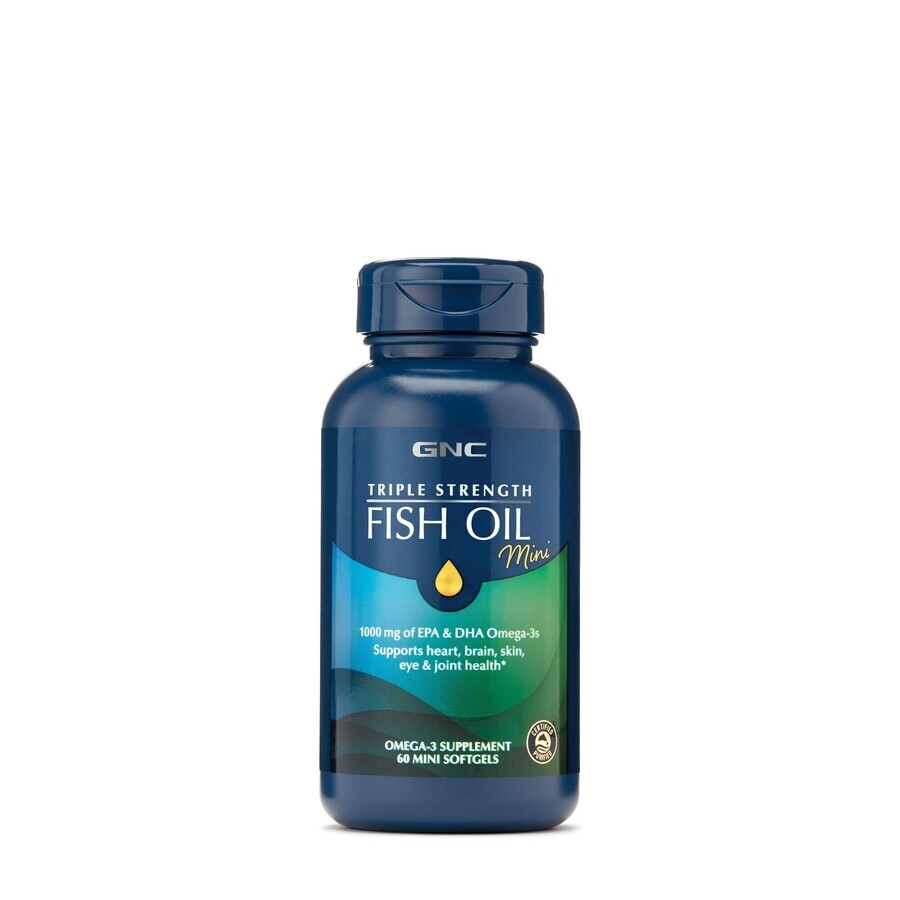 Olio di pesce mini capsule Triple Strength Fish Oil, 60 capsule, GNC