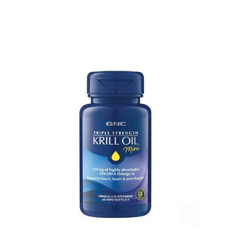 Gnc Triple Strength Krill Oil Mini, Huile de Krill, 60 Cps