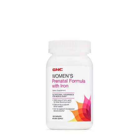 Gnc Women's Prenatal Formula With Iron, Formule prénatale avec fer, 120 Tb