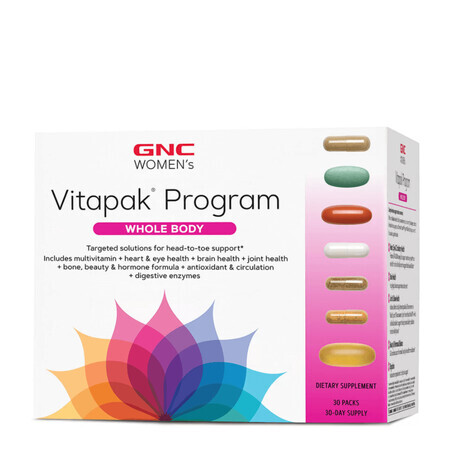 Gnc Women's Ultra Mega Whole Body Vitapak Program, Multivitamin-Komplex zur Unterstützung des gesamten Körpers, 30 Pakete