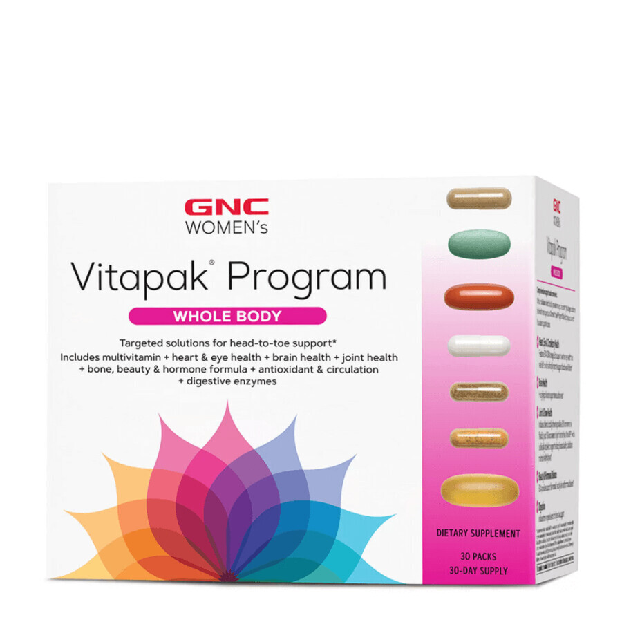 Gnc Women's Ultra Mega Whole Body Vitapak Program, Complexe Multivitaminé pour le soutien de l'ensemble du corps, 30 sachets