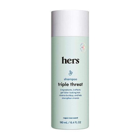 Hers Shampooing pour femmes Triple traitement avec 3 ingrédients actifs, 190 ml