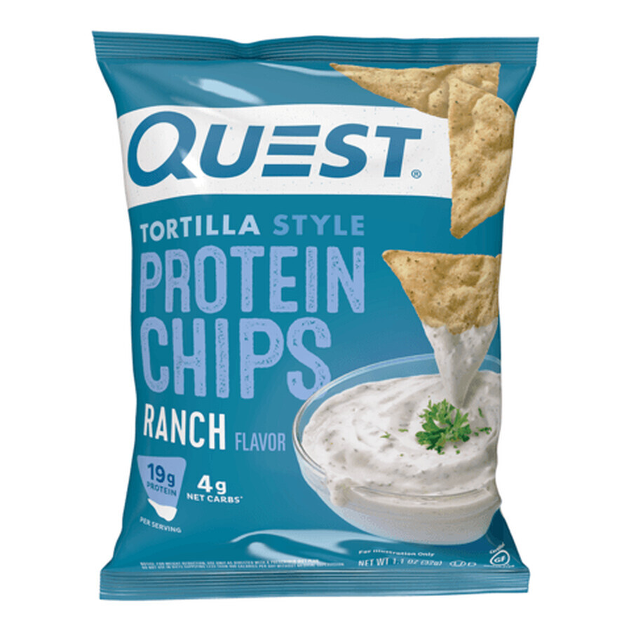 Quest Tortilla Style Protein Chips, Tortilla Chips, al sapore Ranch, 32 G