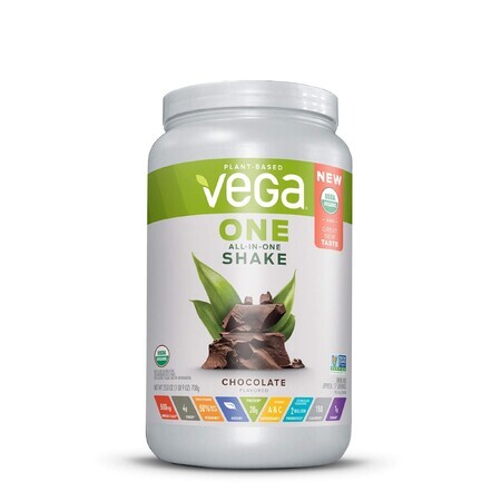 Vega One Shake nutritionnel tout-en-un, protéines végétales, arôme chocolat, 708 g