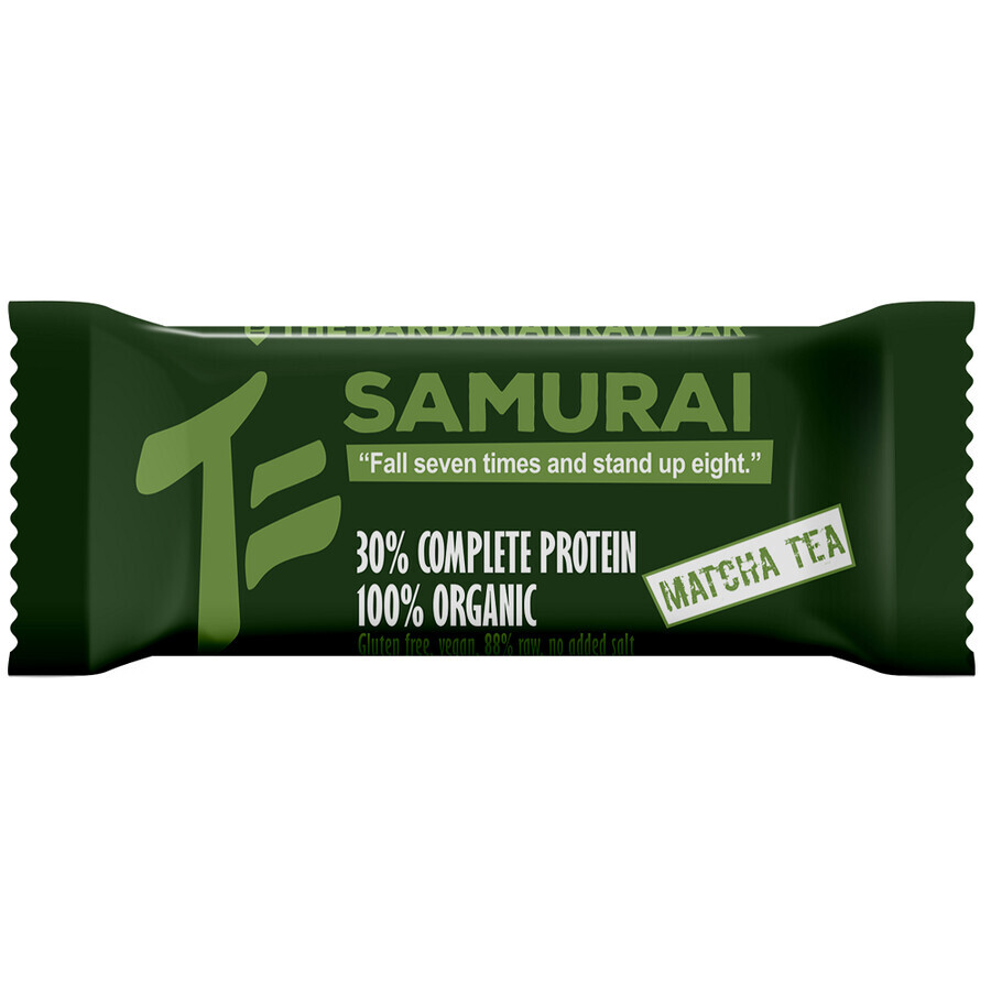 Barretta proteica biologica con tè Matcha Samurai, 50 gr, The Barbarian