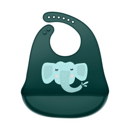 Bavoir en silicone avec poche, Elefant, Coccorito