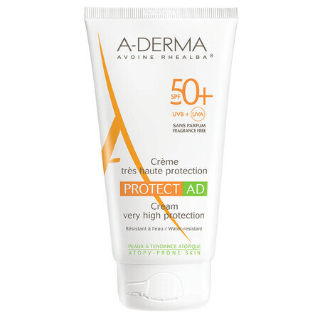 Crème de protection solaire pour peaux atopiques avec SPF 50+, 150 ml, A-Derma Protect AD