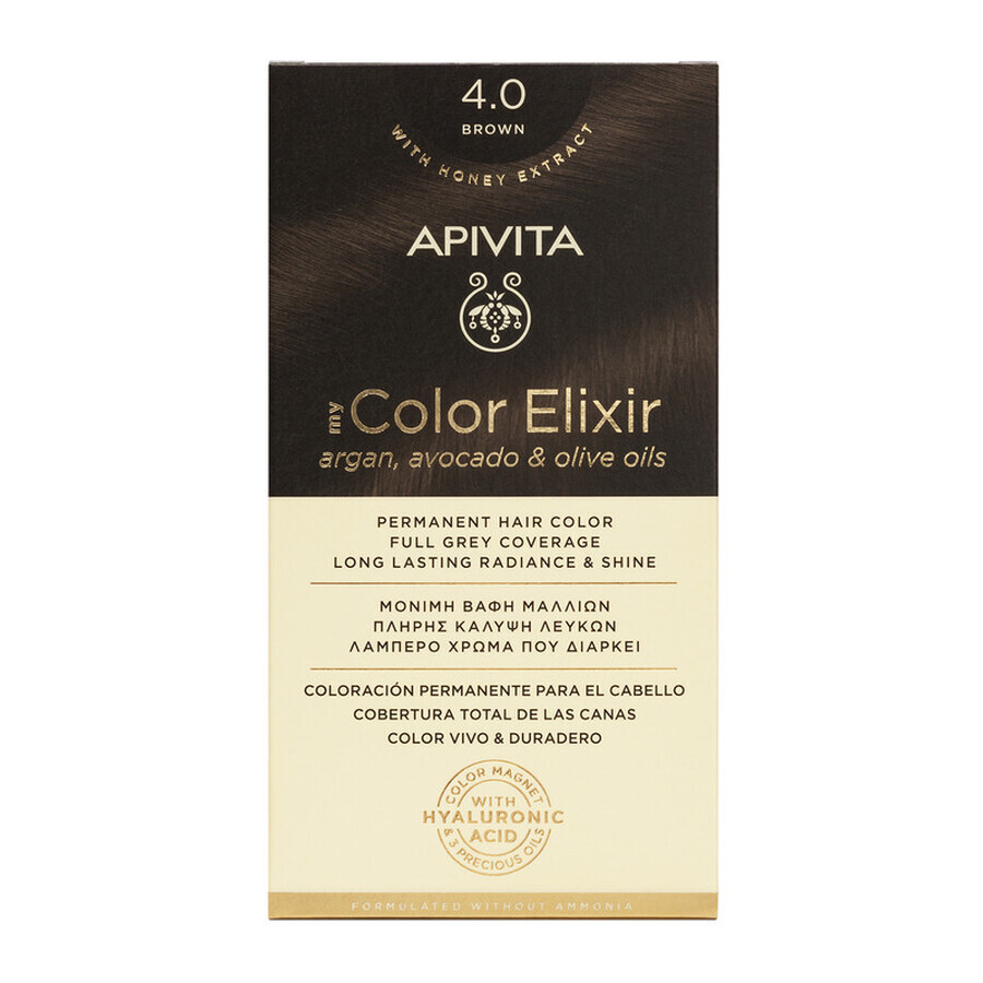 Couleur des cheveux My Color Elixir, nuance 4.0, Apivita