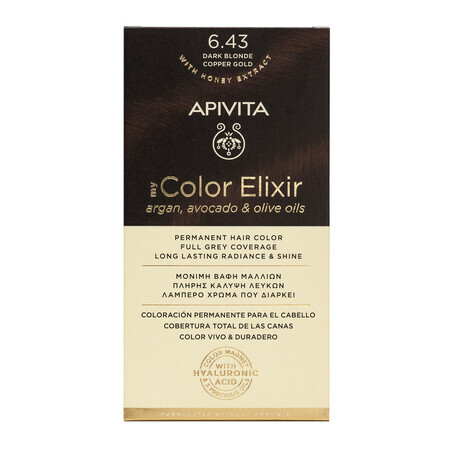 Teinture My Color Elixir, nuance 6.43, Apivita