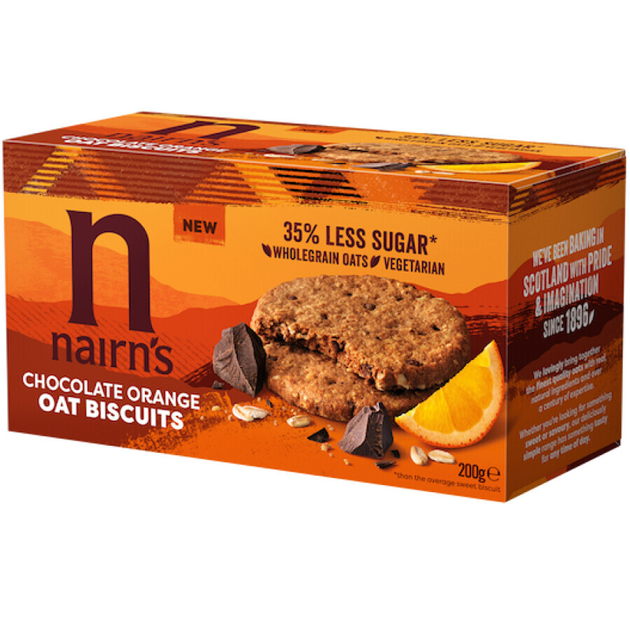 Biscuits complets d'avoine au chocolat et à l'orange, 200 g, Nairns