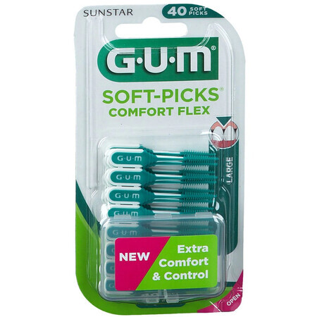 Cepillos interdentales Soft-Picks Comfort Flex Grande, 40 piezas, Sunstar Gum