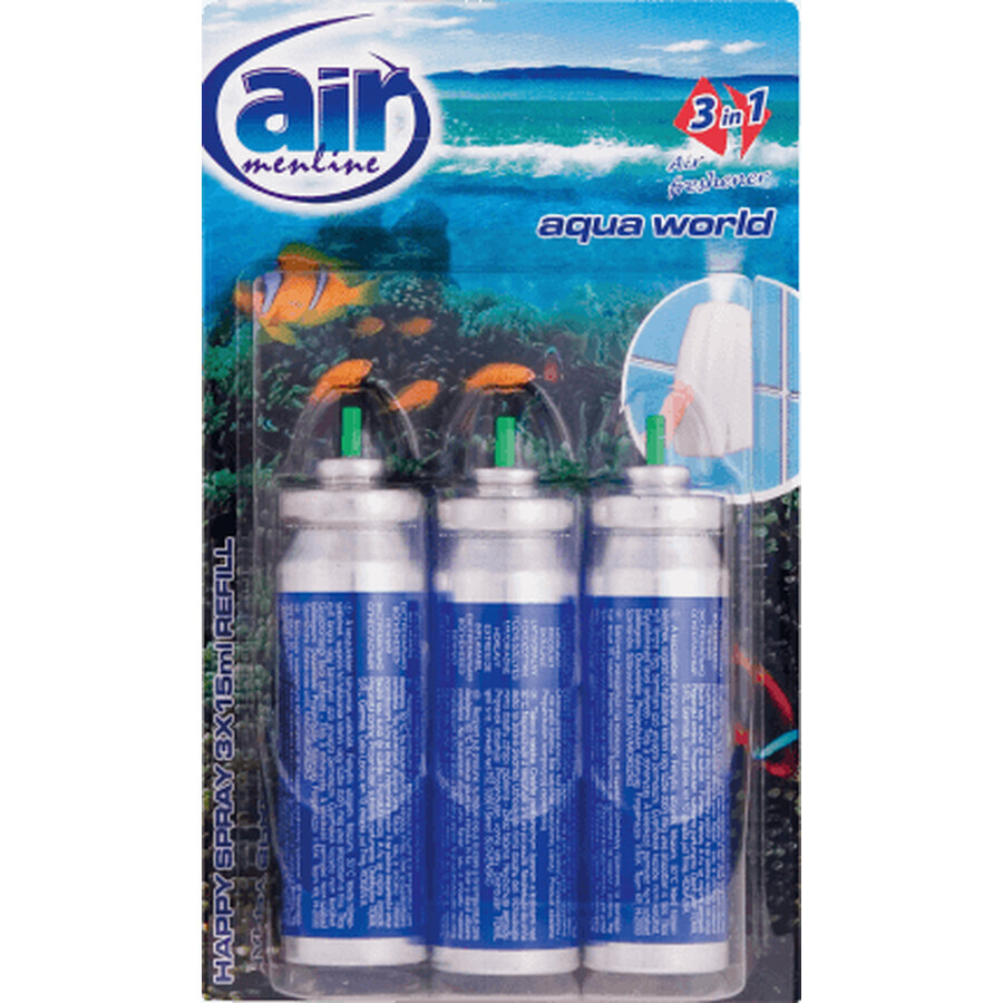 Air Menline Deodorante spray di ricambio per ambienti, 3 pz