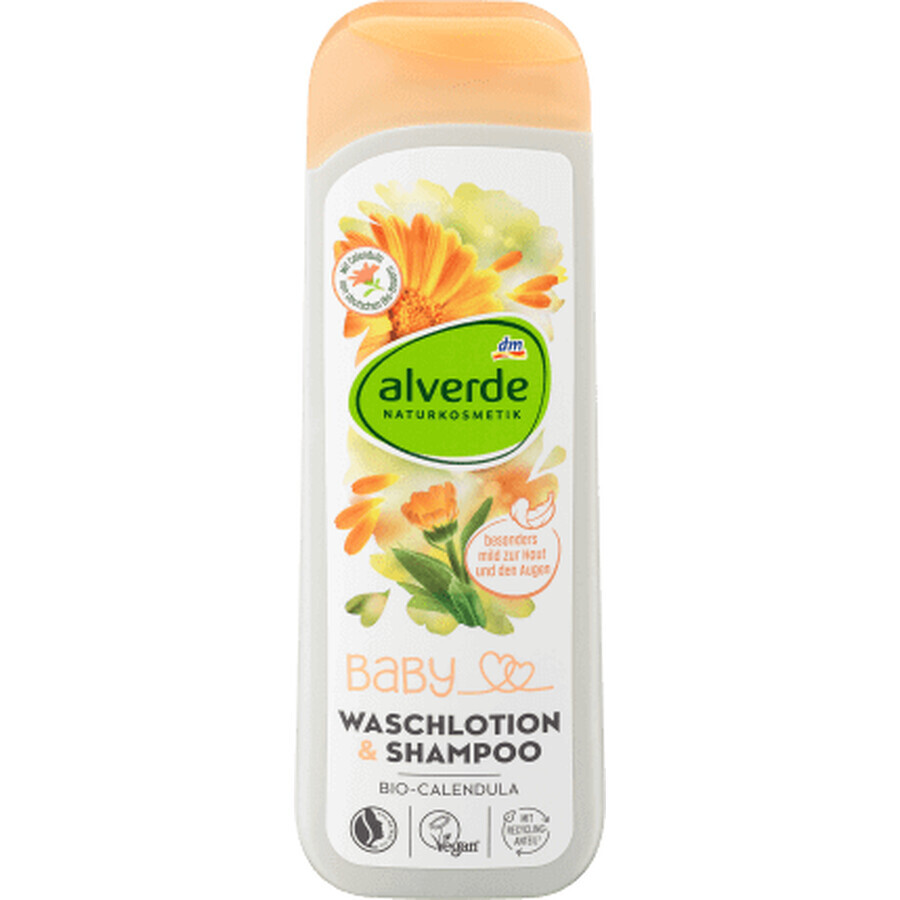 Alverde Naturkosmetik Lotion et shampooing pour bébés au souci, 250 ml