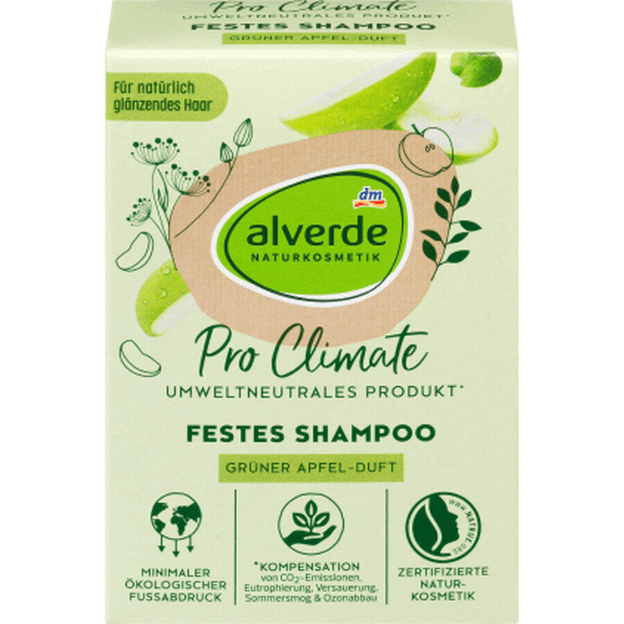 Alverde Naturkosmetik Pro Klima festes Shampoo Apfelgrün, 60 g