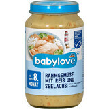Babylove Menù Vegetale con panna, riso e salmone 8+, 220 g