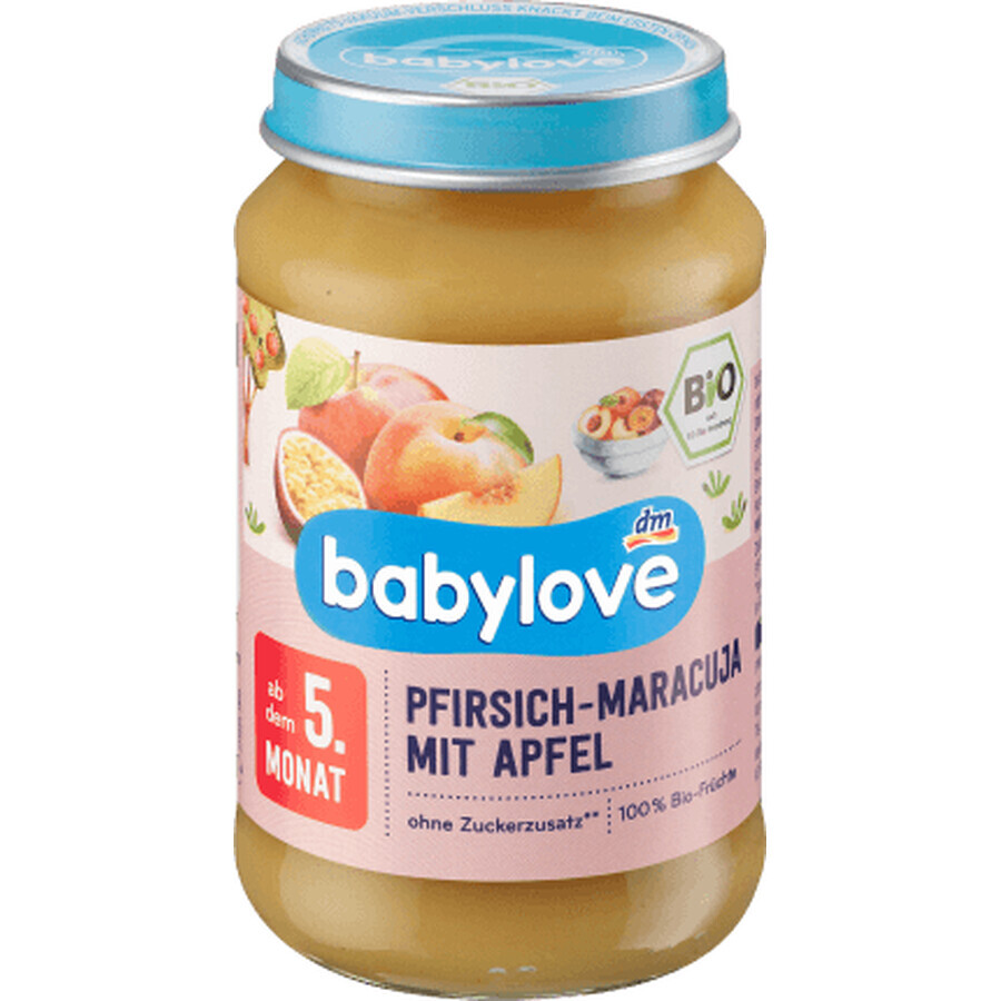 Babylove Menu pêche aux fruits de la passion et pomme ECO,5+, 190 g