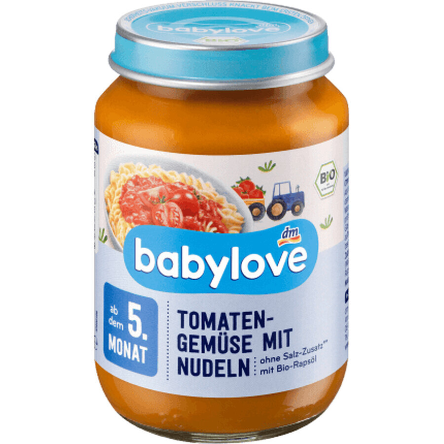 Pâtes Babylove à la sauce tomate avec légumes 5+ ECO, 190 g
