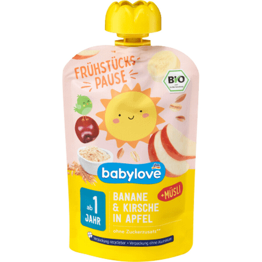 Babylove Purée de bananes cerise ECO à partir de 1 an, 100 g