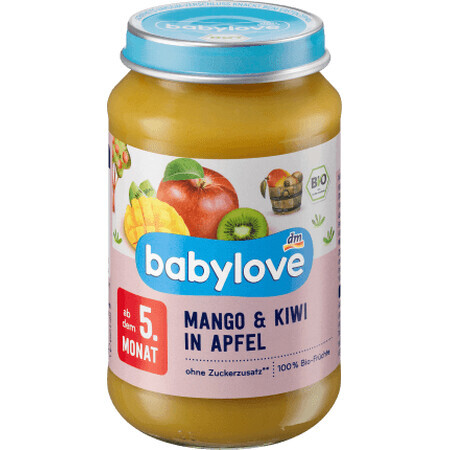 Babylove Purée de mangue avec kiwi et pomme ECO, 5+, 190 g