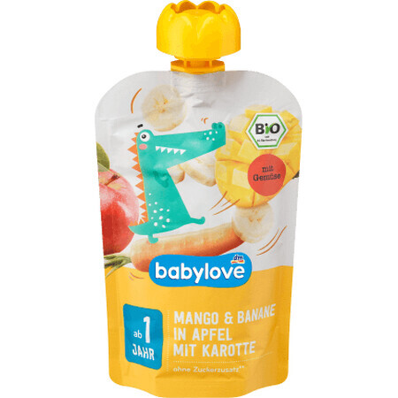 Babylove Sachets à la mangue avec banane et carotte ECO, 12+, 100 g