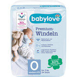 Couches Babylove Premium pour nouveau-nés, jusqu'à 3kg, 24 pièces