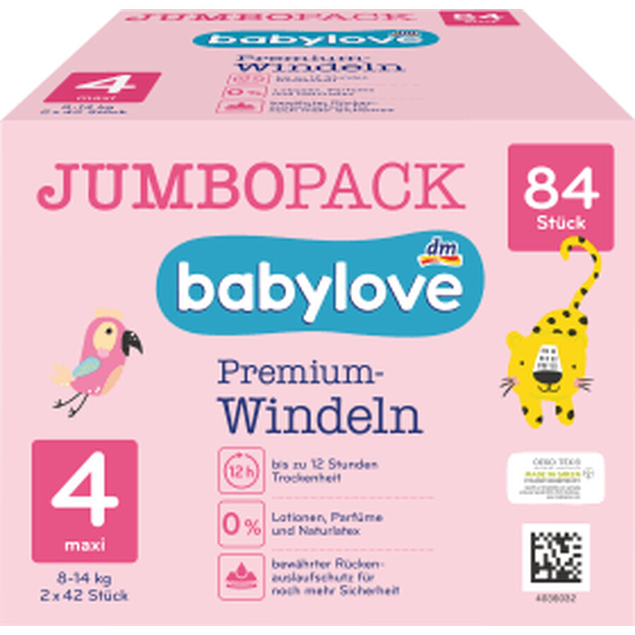 Babylove Scutece premium jumbo numărul 4, 84 buc