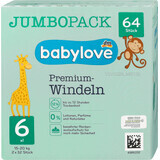 Babylove Scutece premium jumbo numărul 6, 64 buc