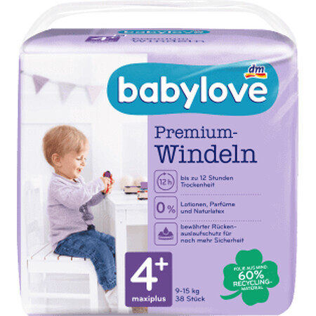 Babylove Premium Windeln Nummer 4+, 38 Stück