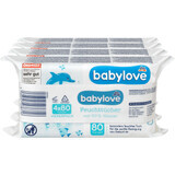 Babylove Șervețele umede 99% apă 4x80buc, 320 buc