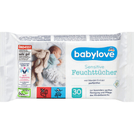 Babylove Lingettes humides sensibles, 30 pièces