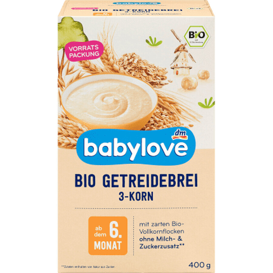 Babylove Porridge 3 céréales 6+, 400 g