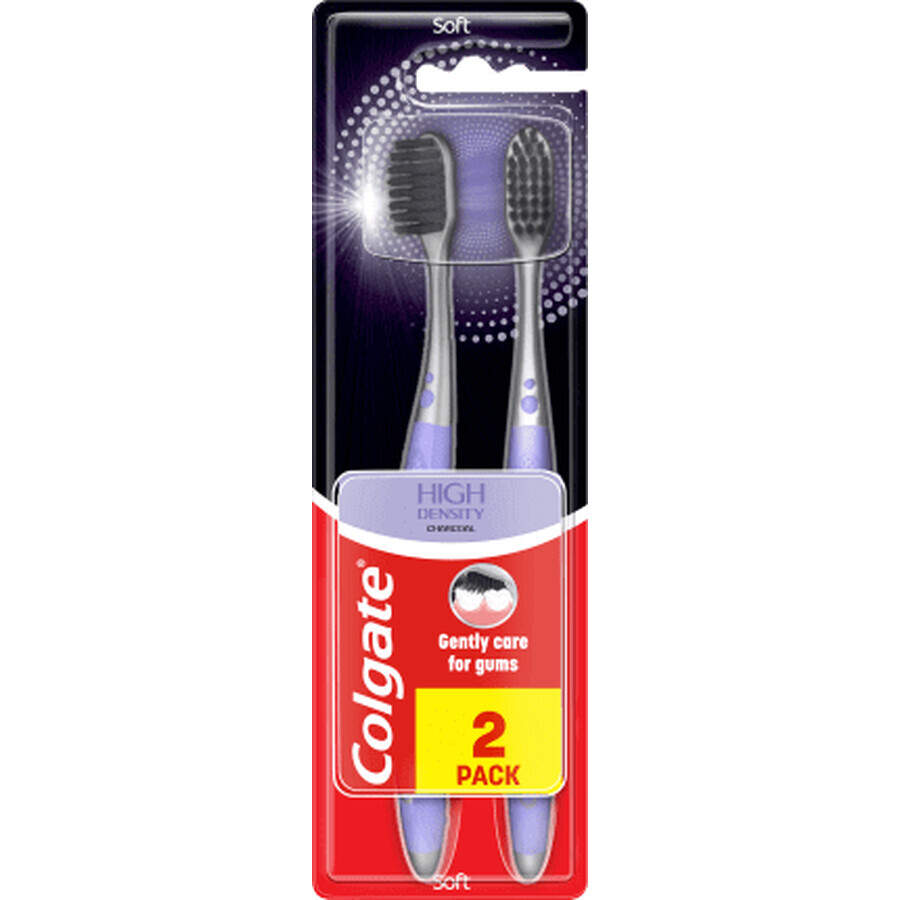 Colgate Toothbrush High Density Charcoal Soft, 2 pcs