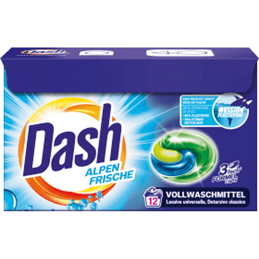 Capsules de lessive Dash 3in1 Alpen Frische, 12 pièces