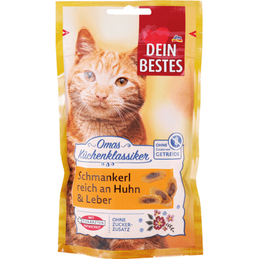 Dein Bestes Chicken with liver snack pour chats, 50 g