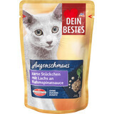 Dein Bestes Croquettes pour chats au saumon et aux épinards, 100 g