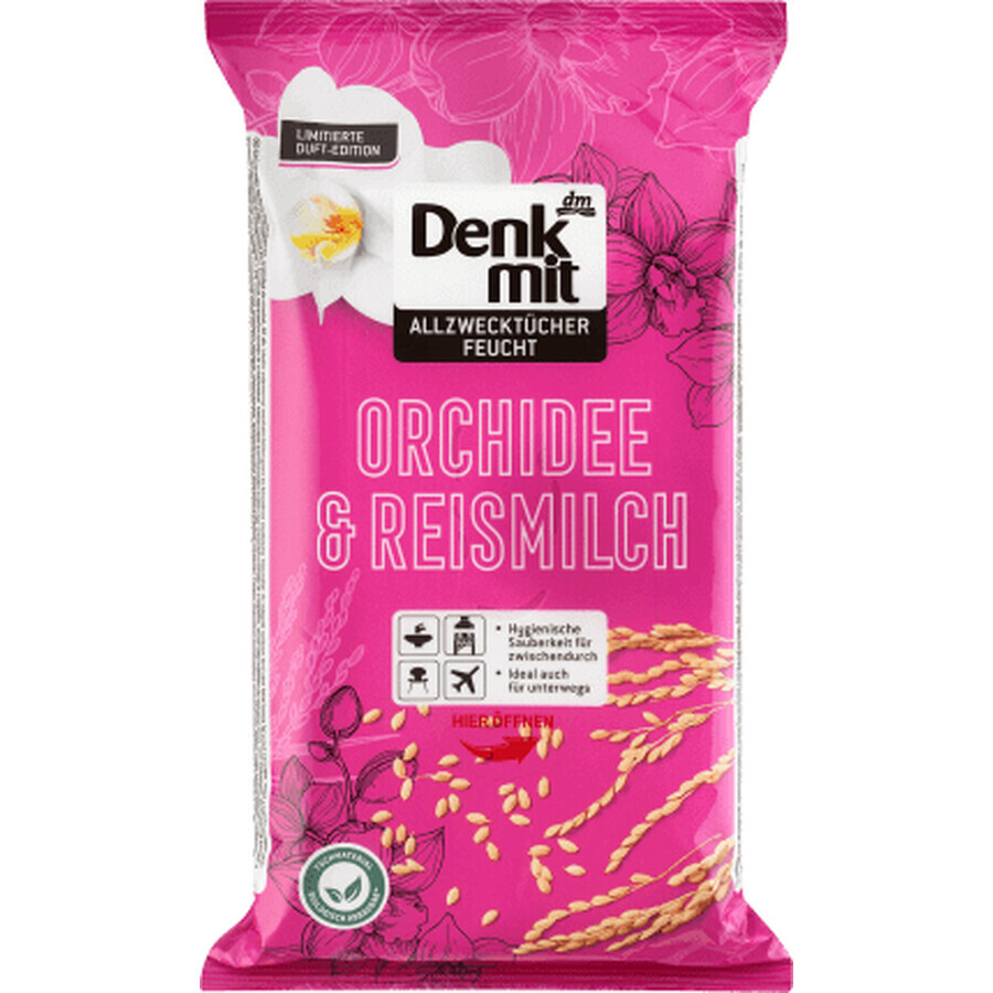 Denkmit Universal Wet Wipes Orchid & Rice Milk, 50 pcs