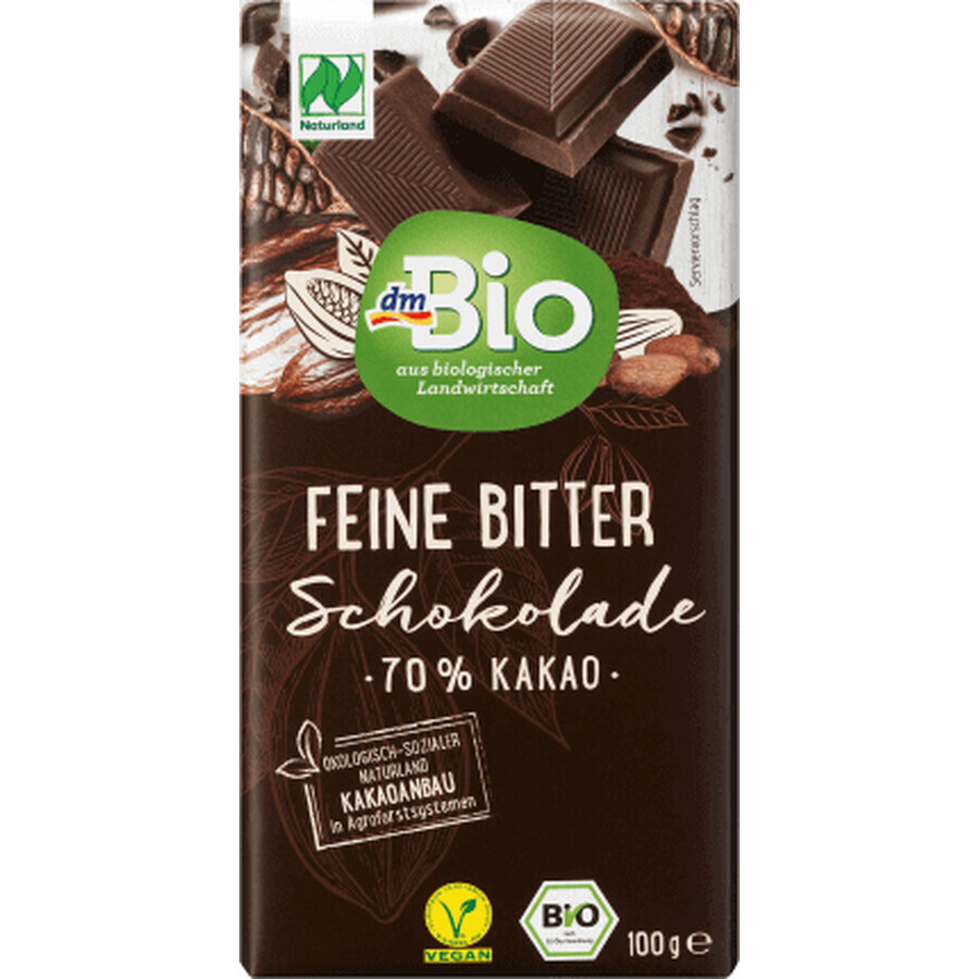 DmBio Chocolat amer 70% cacao, 100 g